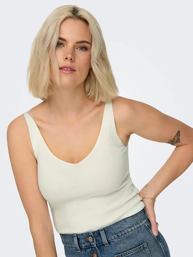 débardeur maille fine blanc