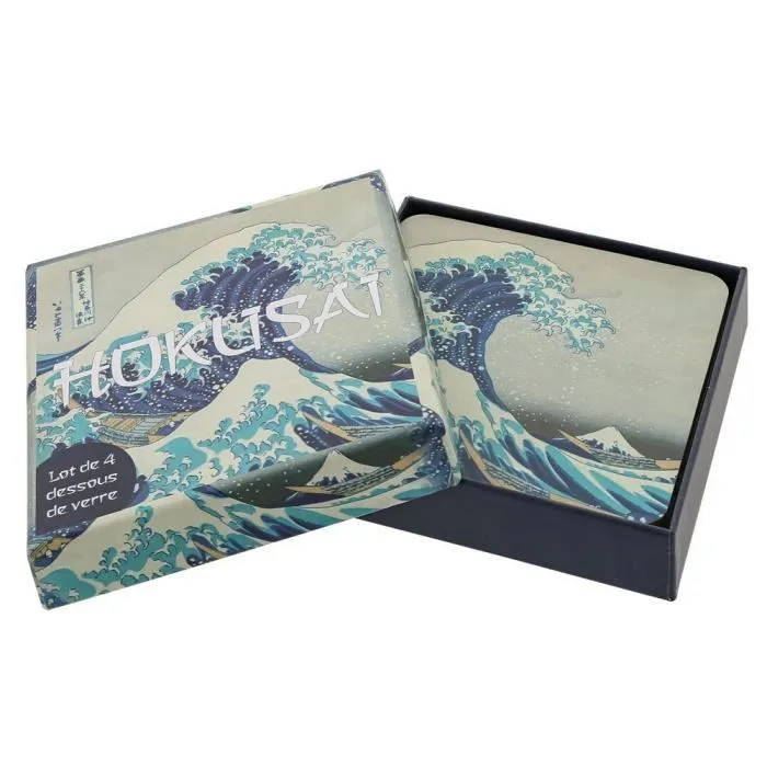 Lot de 4 dessous de verres Hokusai