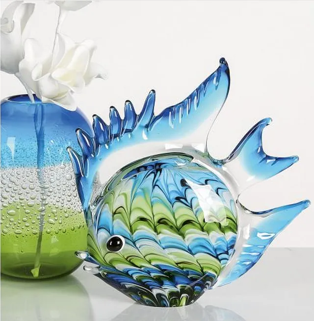 Fun fish poisson bleu décoration en verre