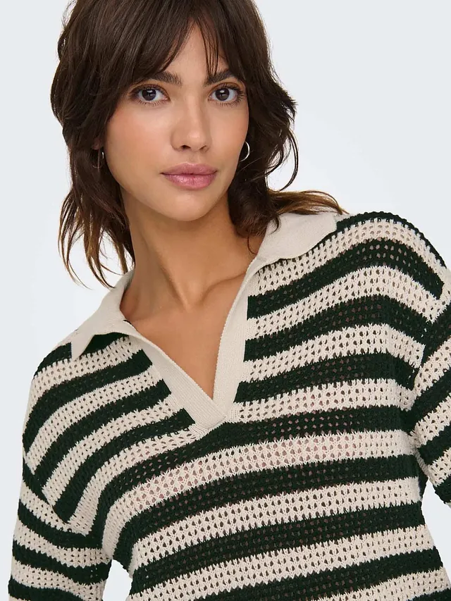 pull maille rayé noir et blanc