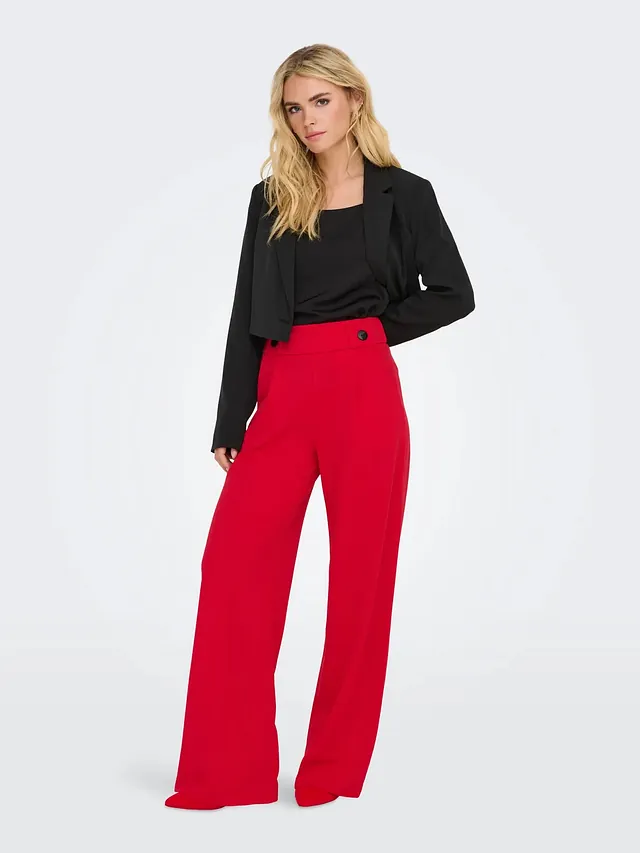 pantalon rouge classe droit