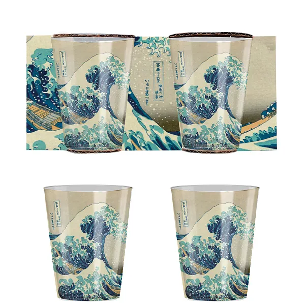 Lot 2 verres à shot Hokusai
