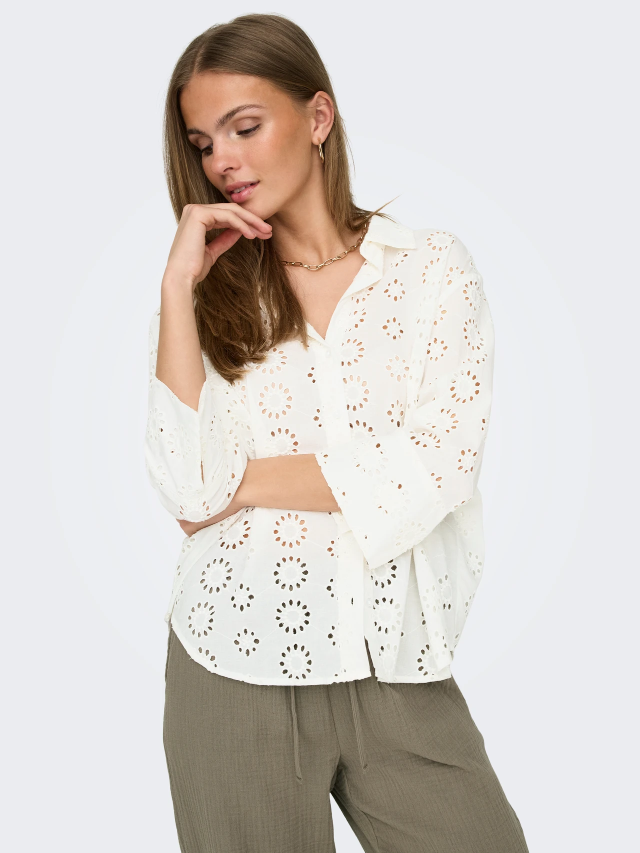 chemise broderie anglaise blanc