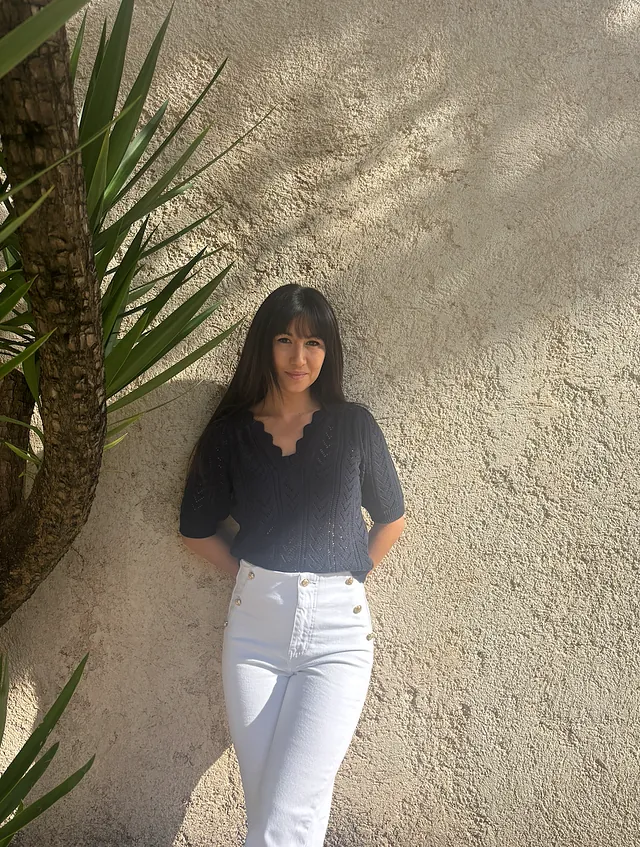 ensemble tenue jdy pull crochet et jean blanc