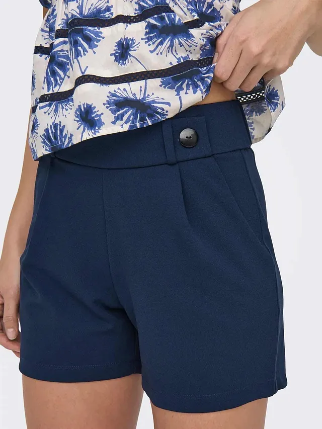 short bleu marine boutons